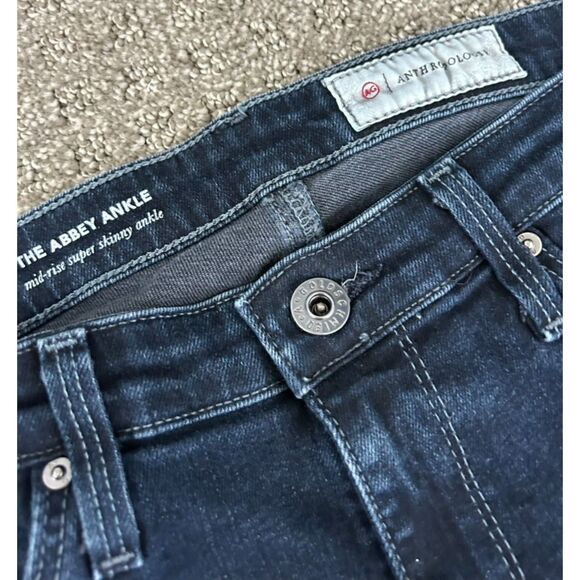 AG for Anthropologie Jeans The High Rise Abbey Black Ankle Skinny Size 26R - Picture 4 of 4